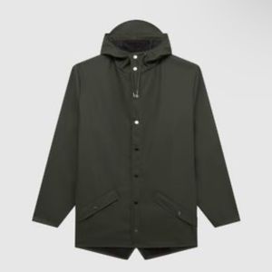 NWT Rains Unisex Drawstring - Hood Buttoned Rain Jacket